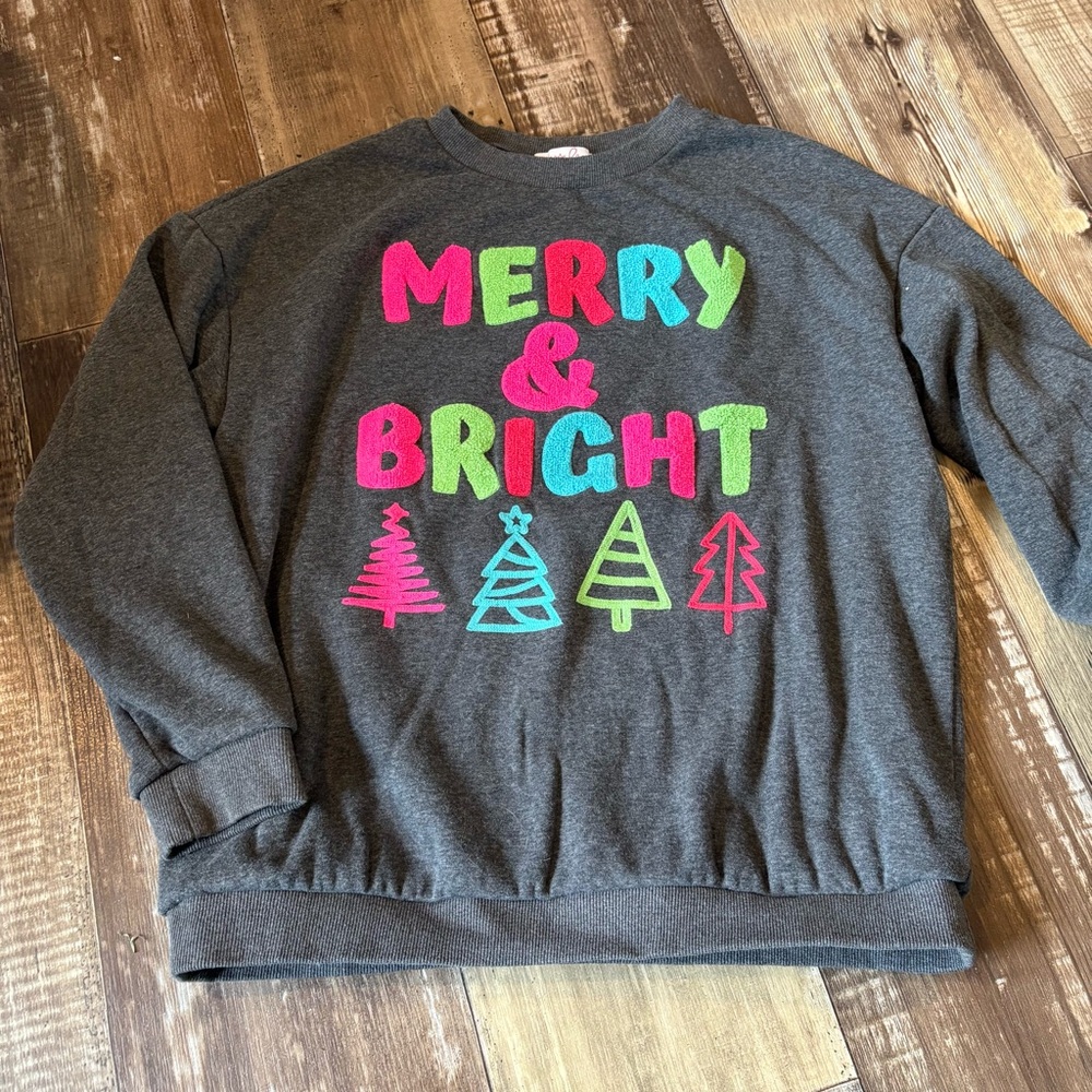 Gray Merry & Bright Sweatshirt